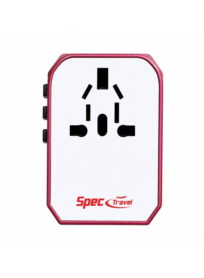 Universal World Travel Adapter with 4 USB Ports + USB-C Charging Port - Image 1