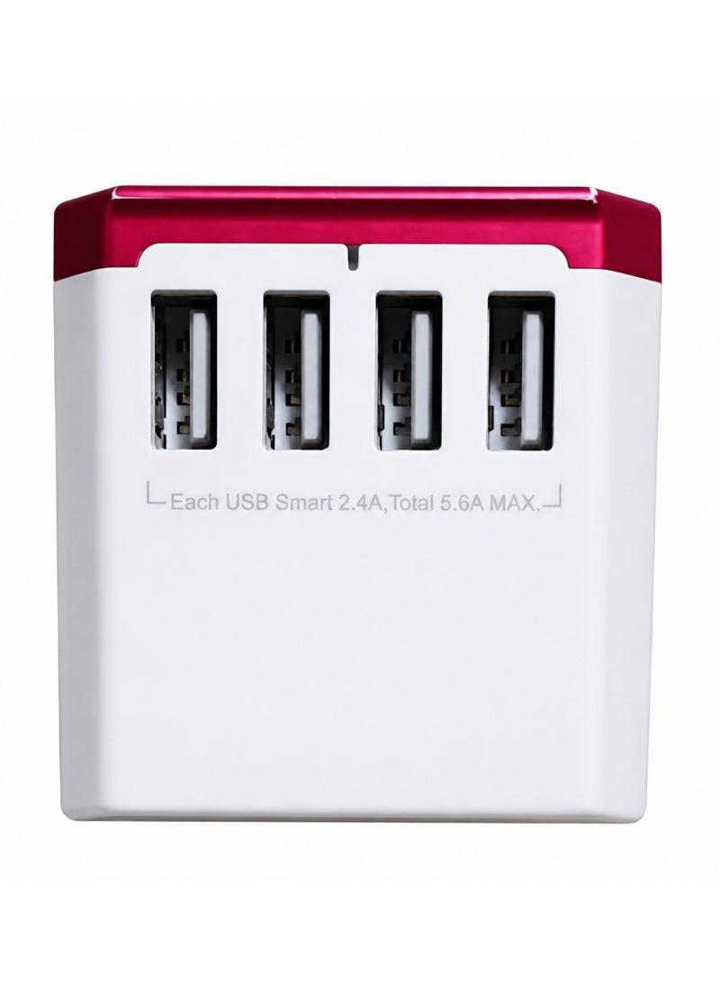Universal World Travel Adapter with 4 USB Ports + USB-C Charging Port - Image 2