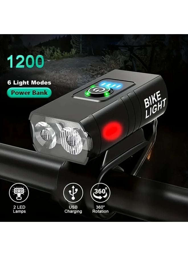 Black USB Headlamp Flashlight 6 Modes Hands Free For Cycling Night Riding - Image 2