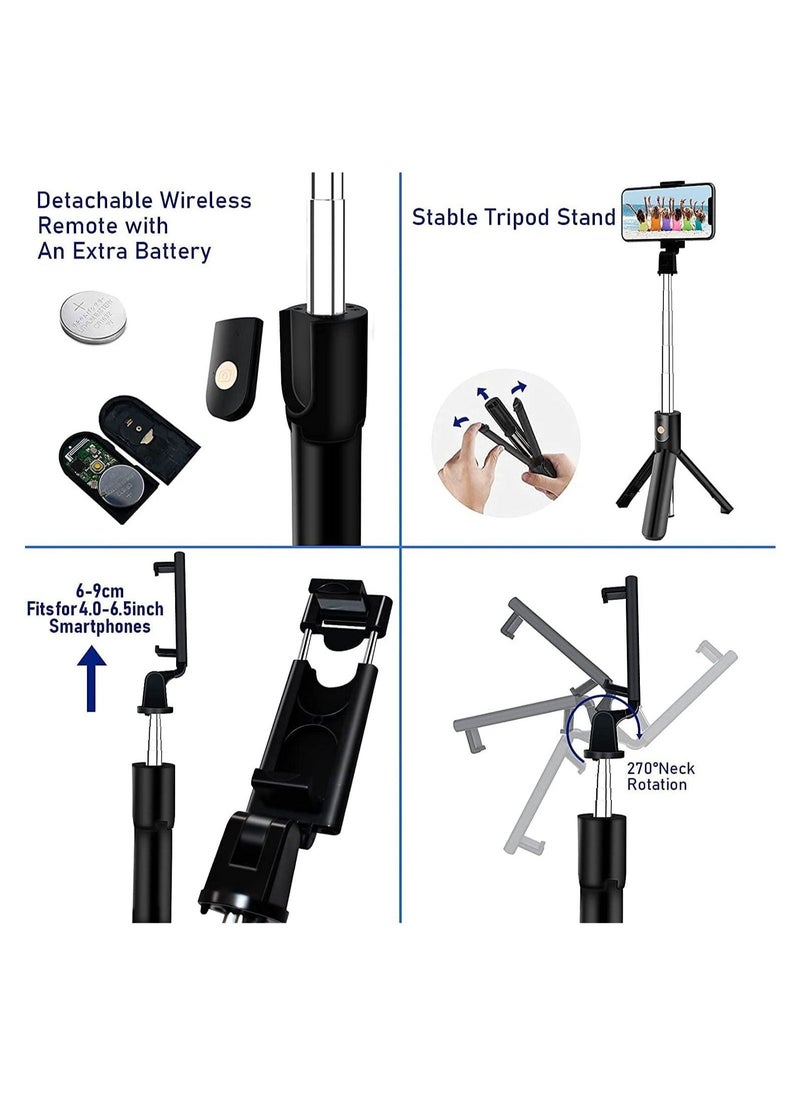 Raxoom Selfie Stick Tripod, Extendable 3 in 1 Aluminum Bluetooth Selfie Stick with Wireless Remote and Tripod Stand for iPhone 13/13 Pro/12/11/11 Pro/XS Max/XS/XR/X/8/7 - Image 2