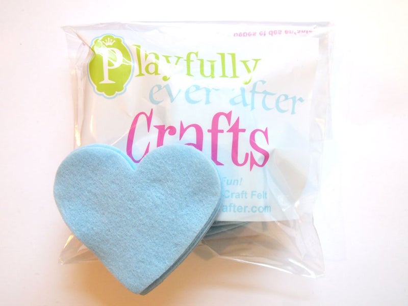 Playfully Ever After 3 Inch 28pc Felt Hearts (Light Blue) - Image 2