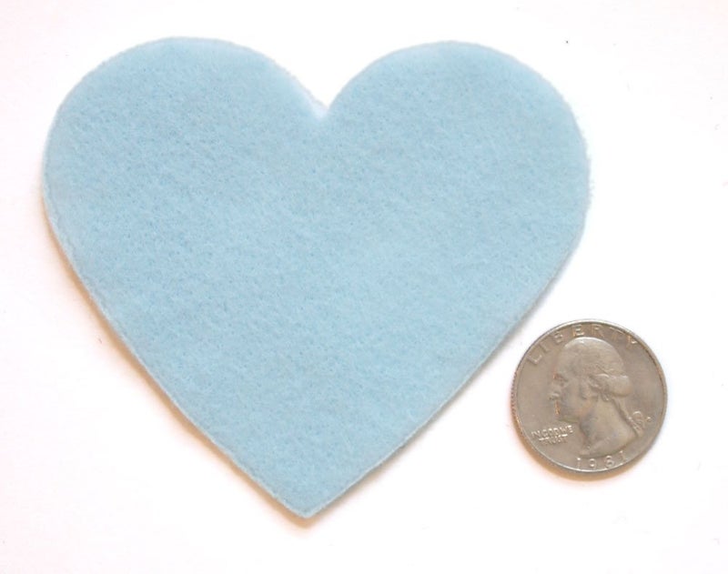Playfully Ever After 3 Inch 28pc Felt Hearts (Light Blue) - Image 3