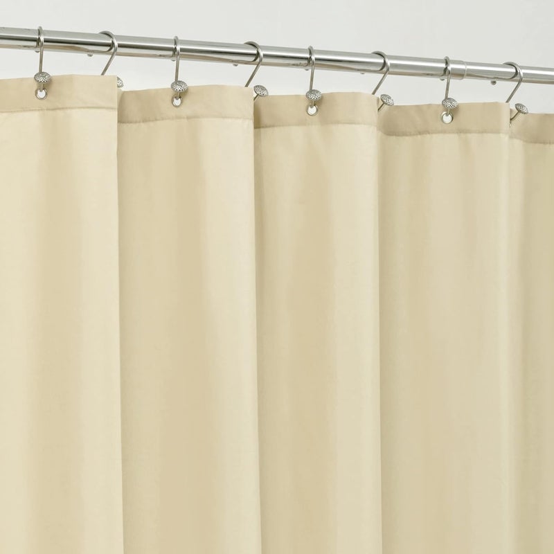 ALYVIA SPRING Cream Fabric Shower Curtain Liner Waterproof - Soft & Light-Weight Cloth Shower Liner with 3 Magnets, Hotel Quality & Machine Washable - Standard Size 72x72, Cream - Image 1