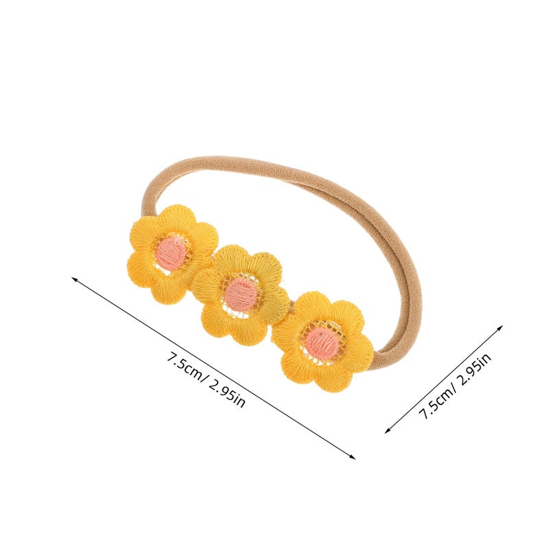 4 Pcs Baby Headbands Floral Hair Ties For Newborns Soft Nylon Hair Accessories - Image 3