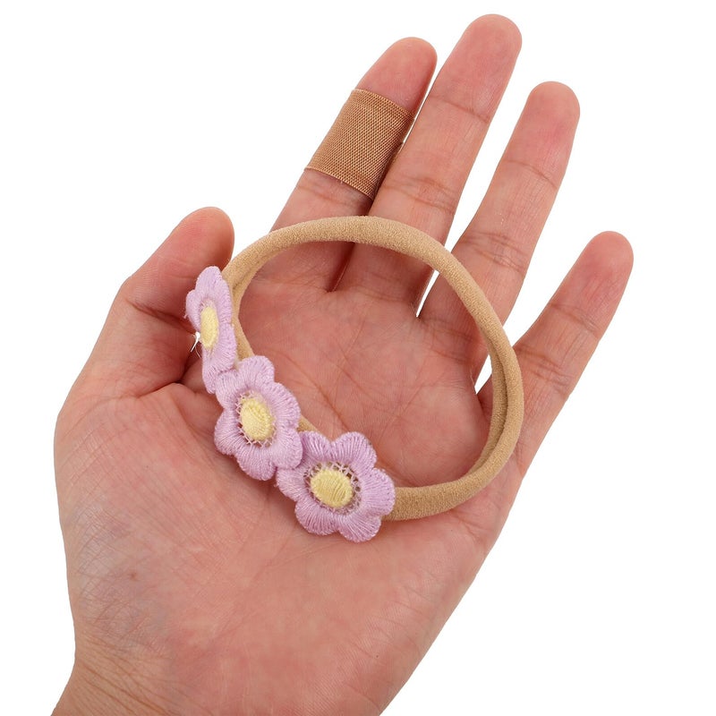4 Pcs Baby Headbands Floral Hair Ties For Newborns Soft Nylon Hair Accessories - Image 5