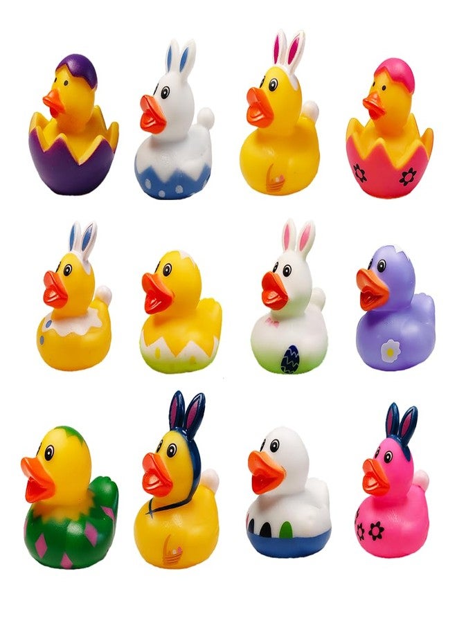 WAMSOLE 12 Pcs Easter Duck Assortment Rubber Duck Toy Duckies for Kids,Birthday Gifts Baby Showers Classroom Incentives - Image 1