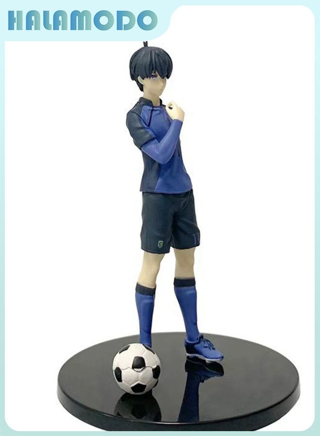 HALAMODO Blue Lock Yoichi Isagi Anime Figure - Determined Gaze with Soccer Jersey, Striking Desk Ornament and Birthday Gift 17cm  - Image 2