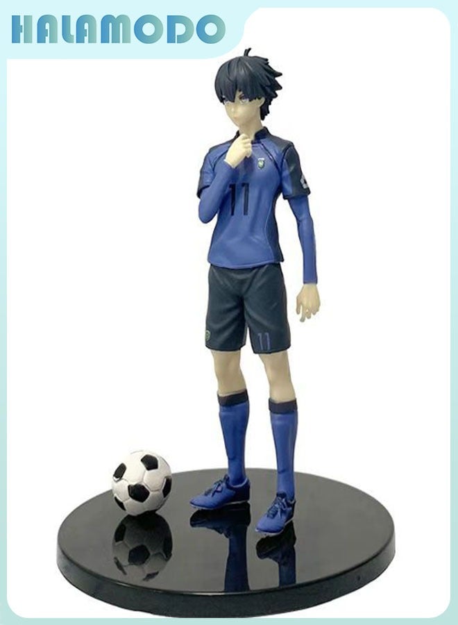 HALAMODO Blue Lock Yoichi Isagi Anime Figure - Determined Gaze with Soccer Jersey, Striking Desk Ornament and Birthday Gift 17cm  - Image 3
