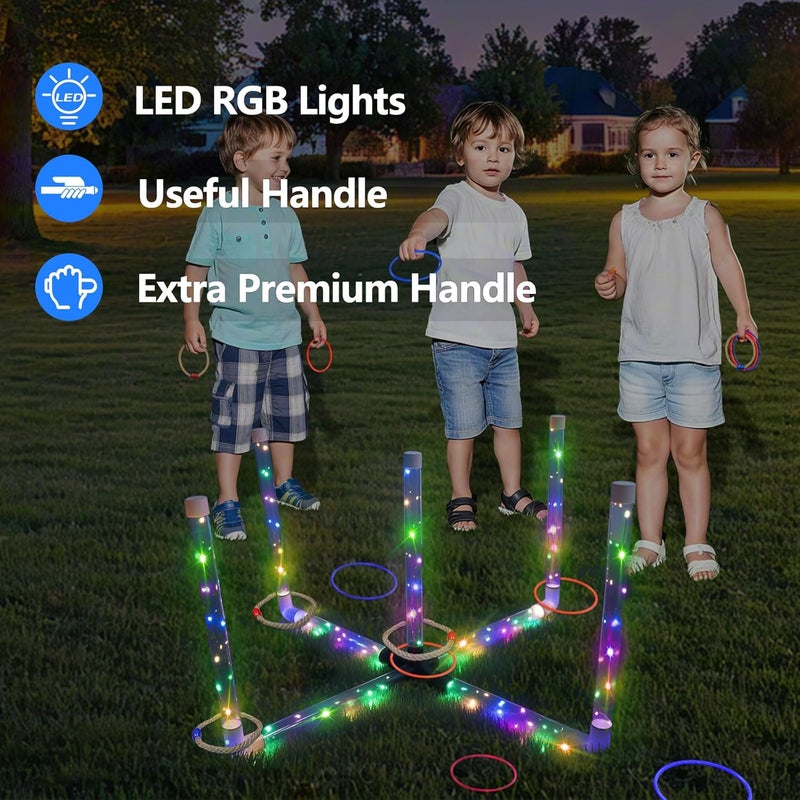 BomSaluka LED Outdoor Ring Toss Game - 15-Inch Backyard Fun for Kids & Adults - Image 2