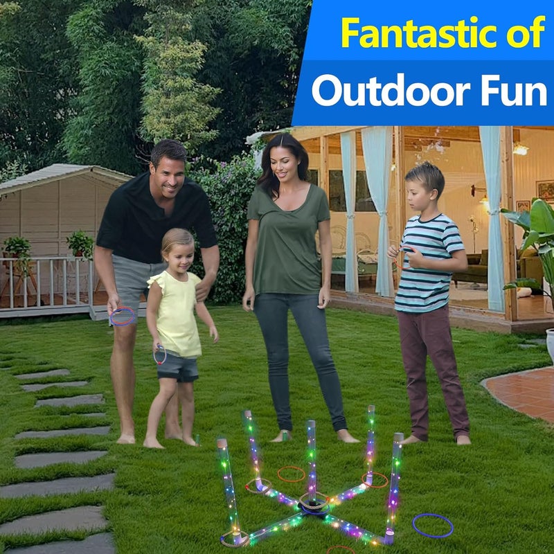 BomSaluka LED Outdoor Ring Toss Game - 15-Inch Backyard Fun for Kids & Adults - Image 4
