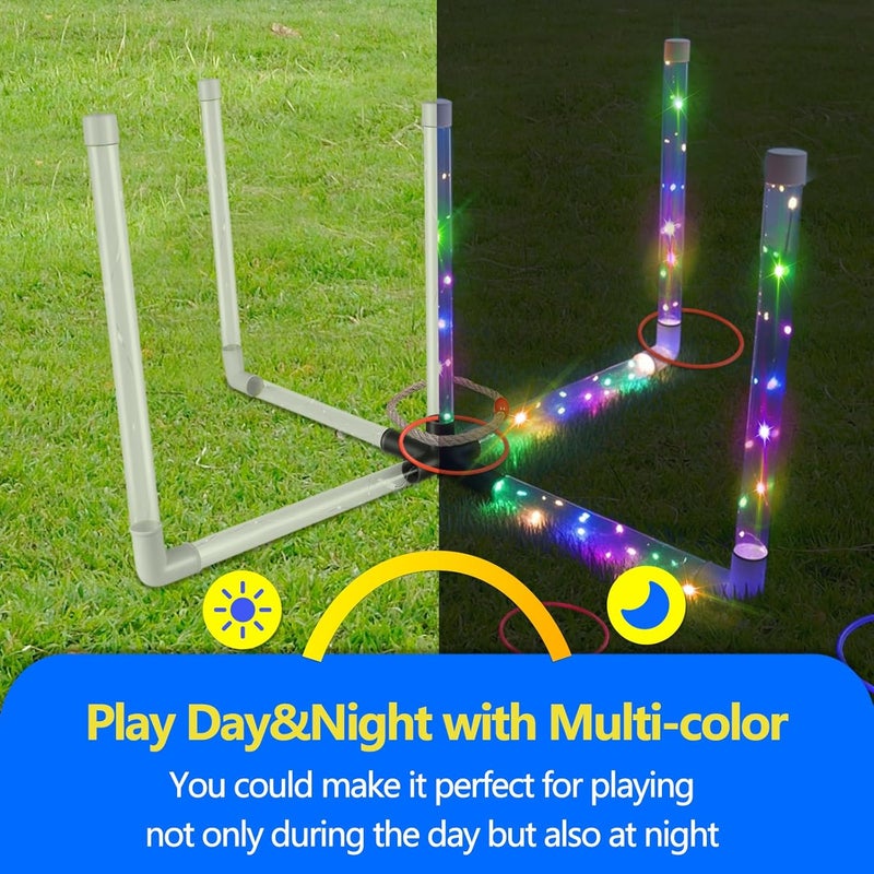 BomSaluka LED Outdoor Ring Toss Game - 15-Inch Backyard Fun for Kids & Adults - Image 3