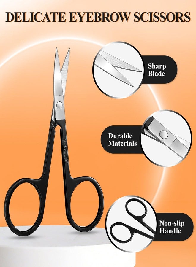 MORGLES Tweezers Set for Men, 10 in 1 Professional Eyebrow Tweezers Kit with Razor, Scissors and Blackhead Remover Tools with Travel Bag, Grooming Beauty Set (Black) - Image 4