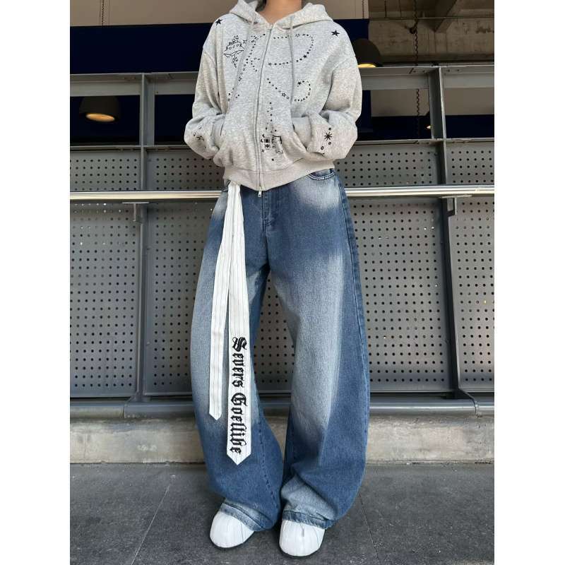 Unisex Classic Denim Jeans Loose Fit Daily Outdoor Wear - Image 2