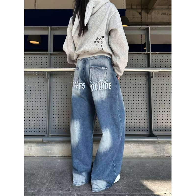 Unisex Classic Denim Jeans Loose Fit Daily Outdoor Wear - Image 3