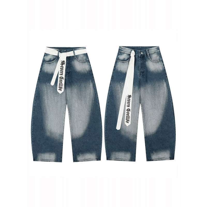 Unisex Classic Denim Jeans Loose Fit Daily Outdoor Wear - Image 1