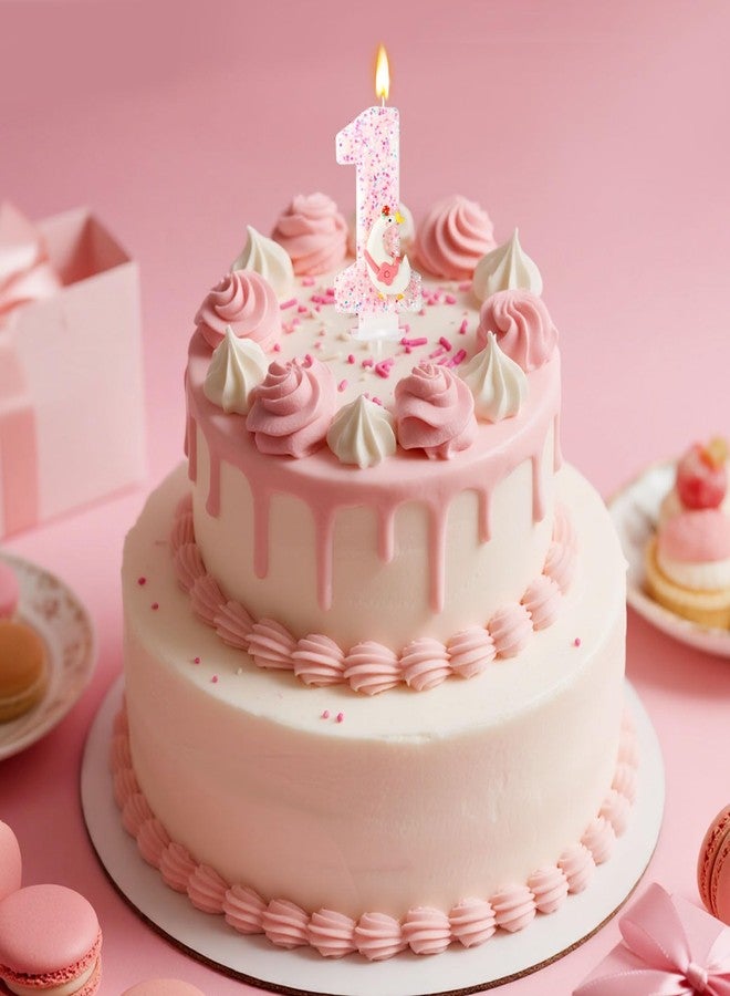 Fukaisu One Silly Goose Birthday Candle, Adorable Number 1 Cake Cupcake Candle Topper for Baby Boy Girl Pink Birthday Decorations - Image 5