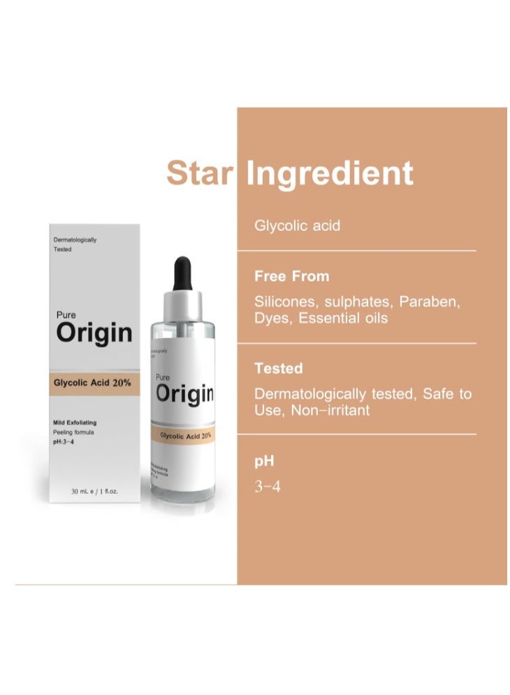 PURE سيروم حمض الجليكوليك 20% من بيو أورجين 30 مل - Image 4