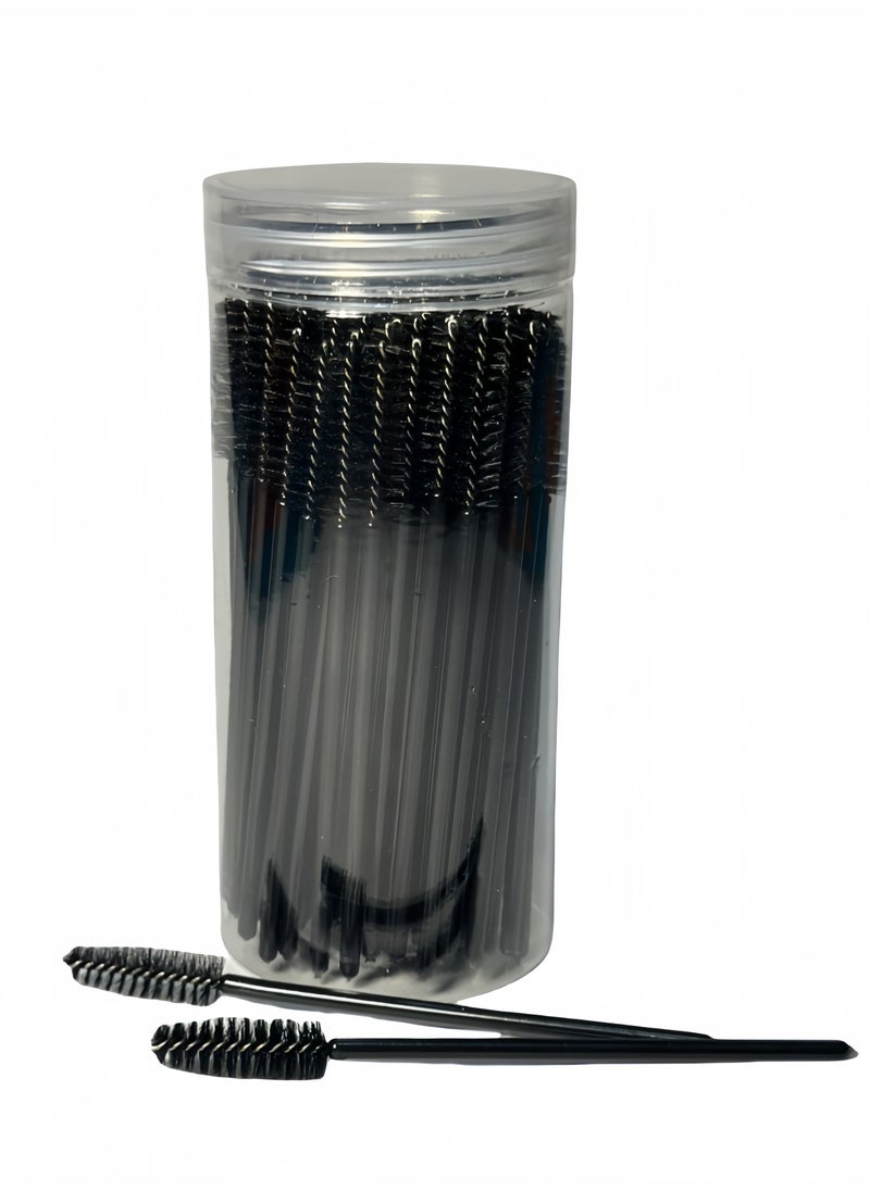 Generic 100 PCS Disposable Eyelash Brush Mascara Brushes Makeup Brushes Kits for Eye Lashes Extension Eyebrow and Makeup, Bottle(balck)  - Image 2