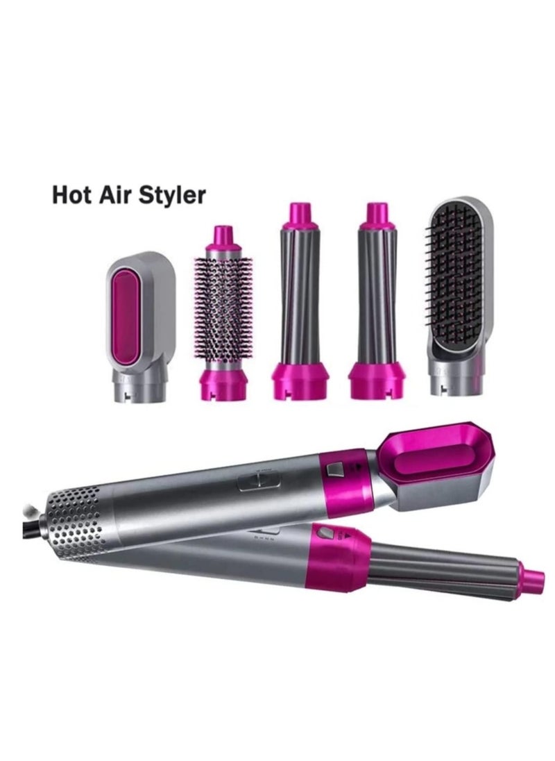 ELTRAZONE - 5-in-1 Hair Dryer Brush,Hot Air Brush,Update Negative Ionic Detachable Hair Brush Blow Dryer Set,Styling Round Hot Air Straightener Brush Volumizer,Curling Iron Brush - Image 1