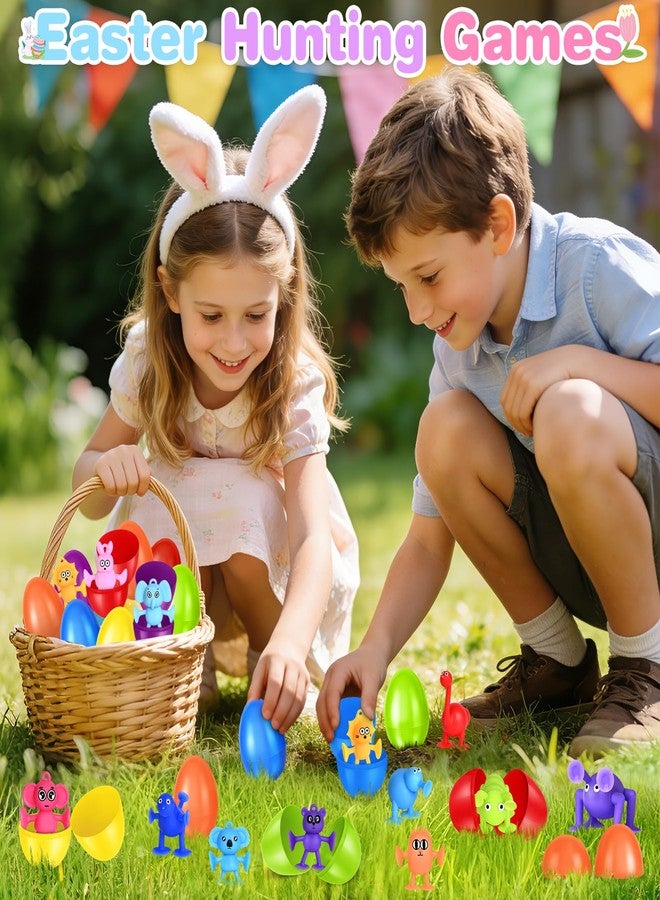 spring flower SpringFlower 24 Pack Filled Easter Eggs,Kids Easter Eggs Filled with Sensory Fidget Suction Cup Toys,Easter Egg Hunt Basket Stuffers,Party Favors,Classroom Easter Gift, Easter Basket Essentials - Image 3