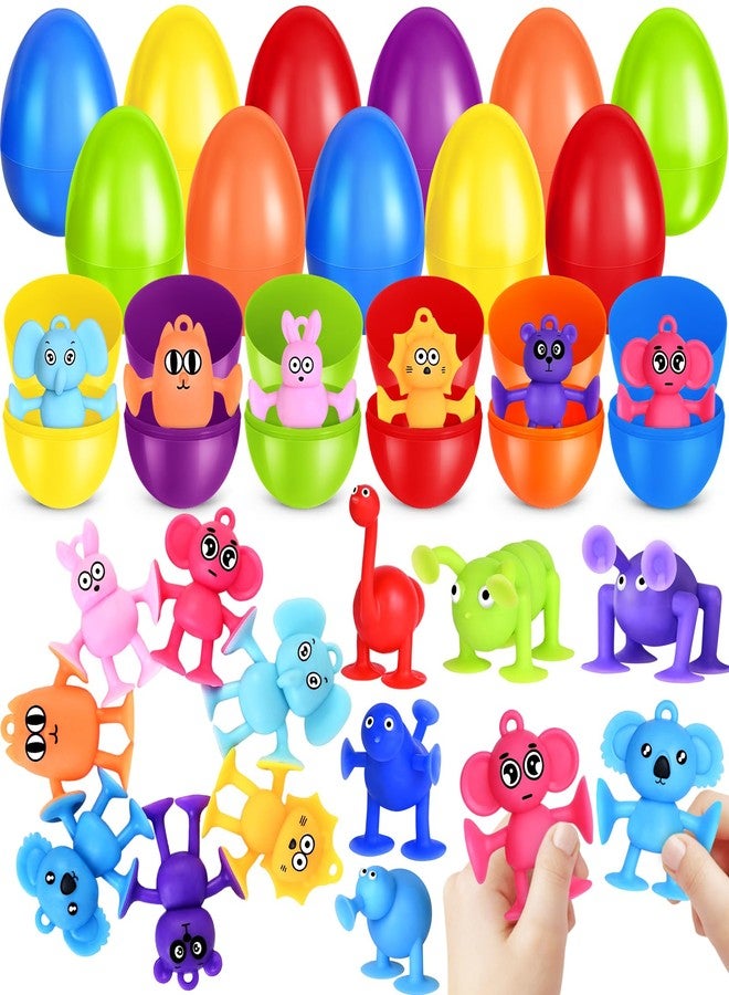 spring flower SpringFlower 24 Pack Filled Easter Eggs,Kids Easter Eggs Filled with Sensory Fidget Suction Cup Toys,Easter Egg Hunt Basket Stuffers,Party Favors,Classroom Easter Gift, Easter Basket Essentials - Image 1