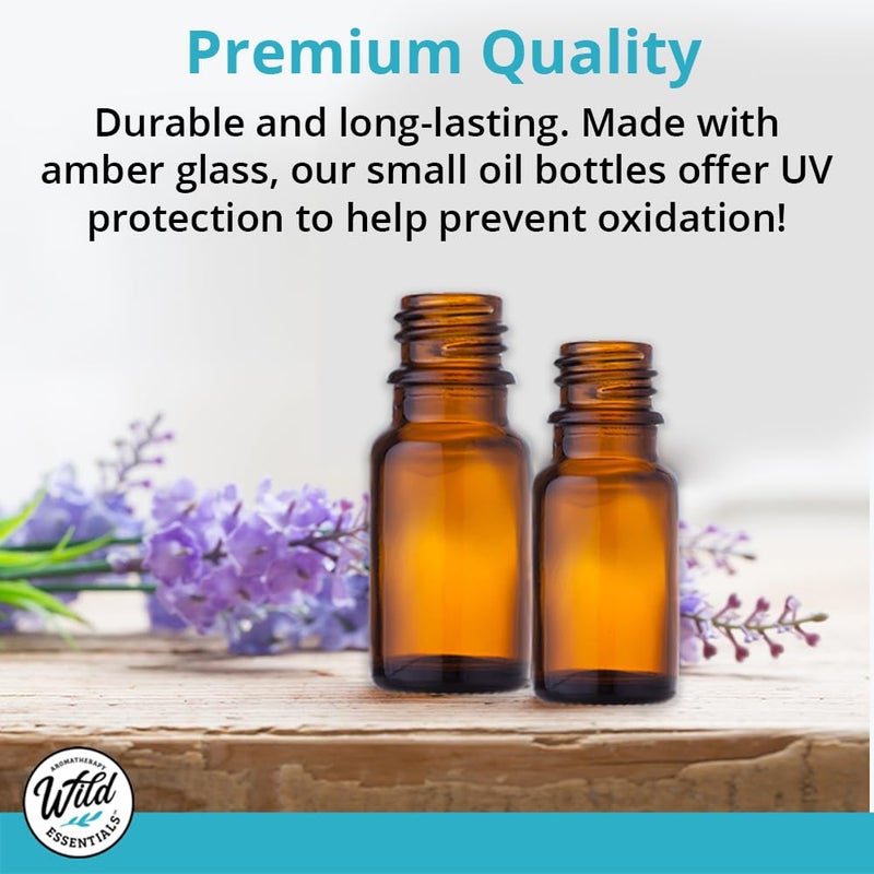 mEssentials mEssentials 24 Pack of 10ml Amber Glass Bottles with Euro Dropper Caps - Great for Essential Oils, Perfumes and DIY Aromatherapy - Easy to Fill, Clean and Reuse - Protective and Durable - Image 3