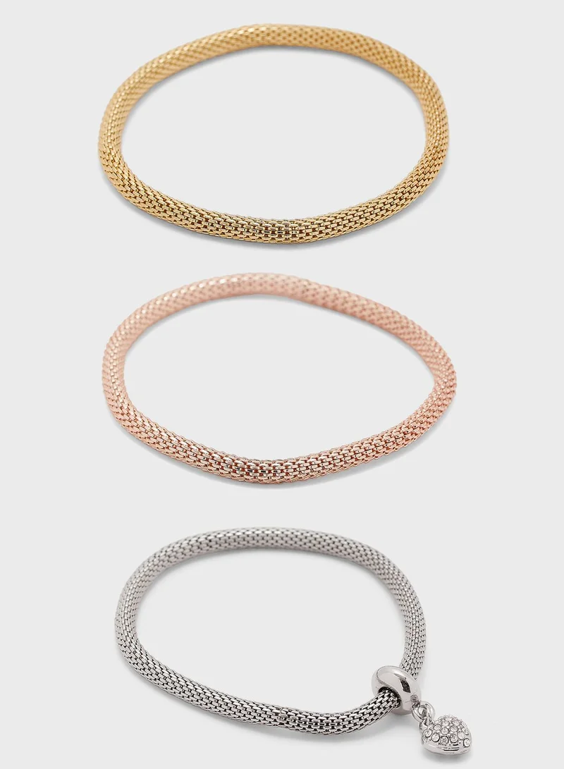 BUCKLEY LONDON Heart Mesh Bracelet Set