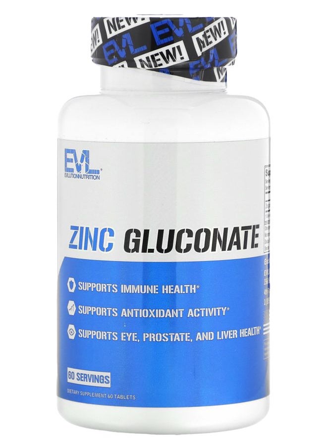EVLUTION NUTRITION Zinc Gluconate 60 Tablets 