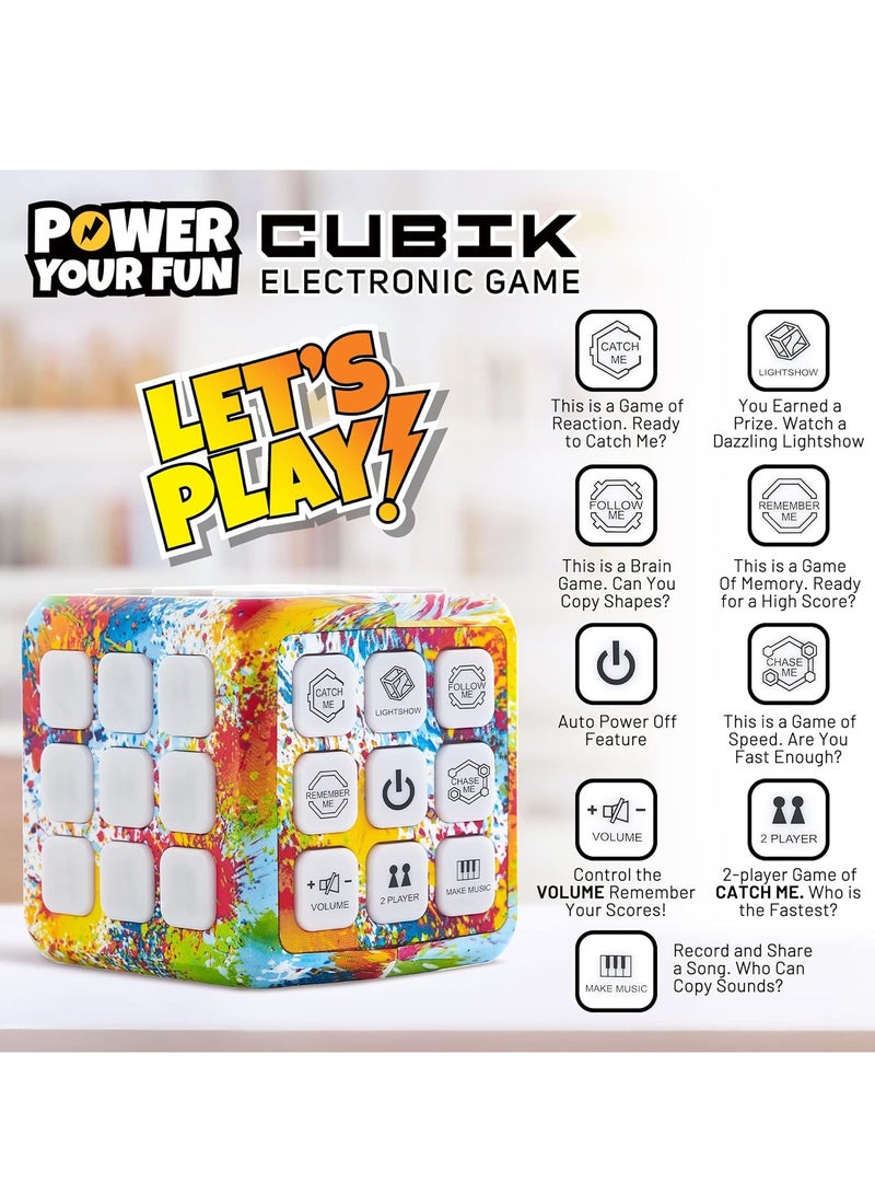 رات سو كيوب ليد فلاشينج - لعبة ذاكرة محمولة مع ٧ ألعاب لتنمية مهارات الأطفال. تحديات ذهنية متنوعة مع تجربة حسية. مضيء ومسلي لتخفيف التوتر، يمكن استخدامه في أي مكان. - Image 3