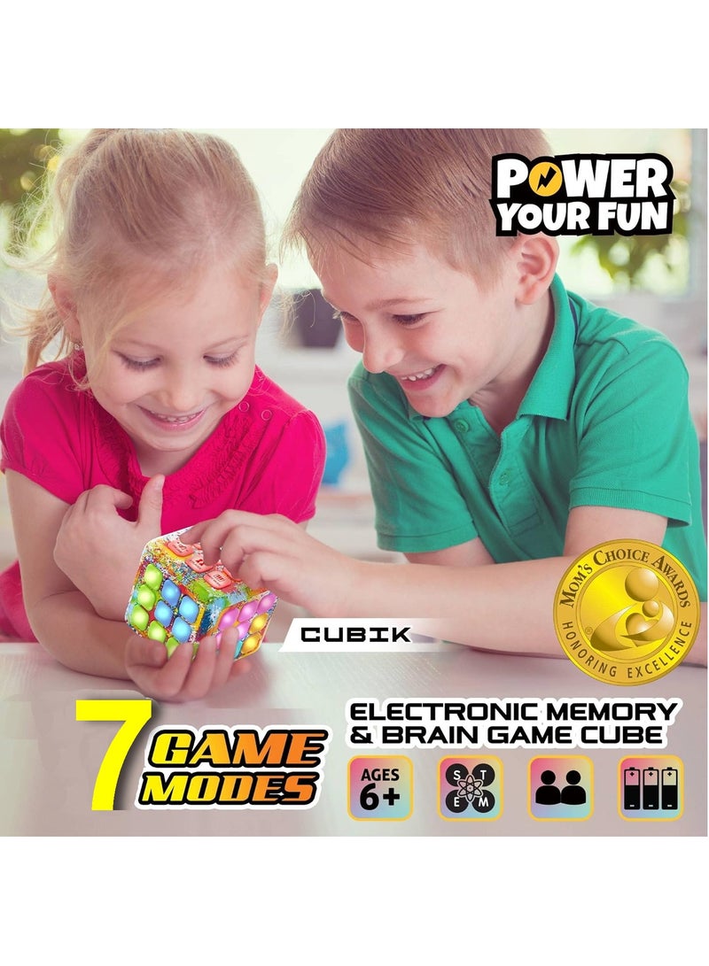 رات سو كيوب ليد فلاشينج - لعبة ذاكرة محمولة مع ٧ ألعاب لتنمية مهارات الأطفال. تحديات ذهنية متنوعة مع تجربة حسية. مضيء ومسلي لتخفيف التوتر، يمكن استخدامه في أي مكان. - Image 2
