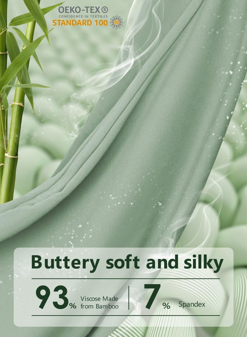 Meiz وسادة الحمل ميز على شكل U وسائد الحمل للنوم تبريد 55 بوصة وسادة الأمومة للنساء الحوامل وسائد الجسم للبالغين غلاف رايون من الخيزران لون أخضر حكيم - Image 3