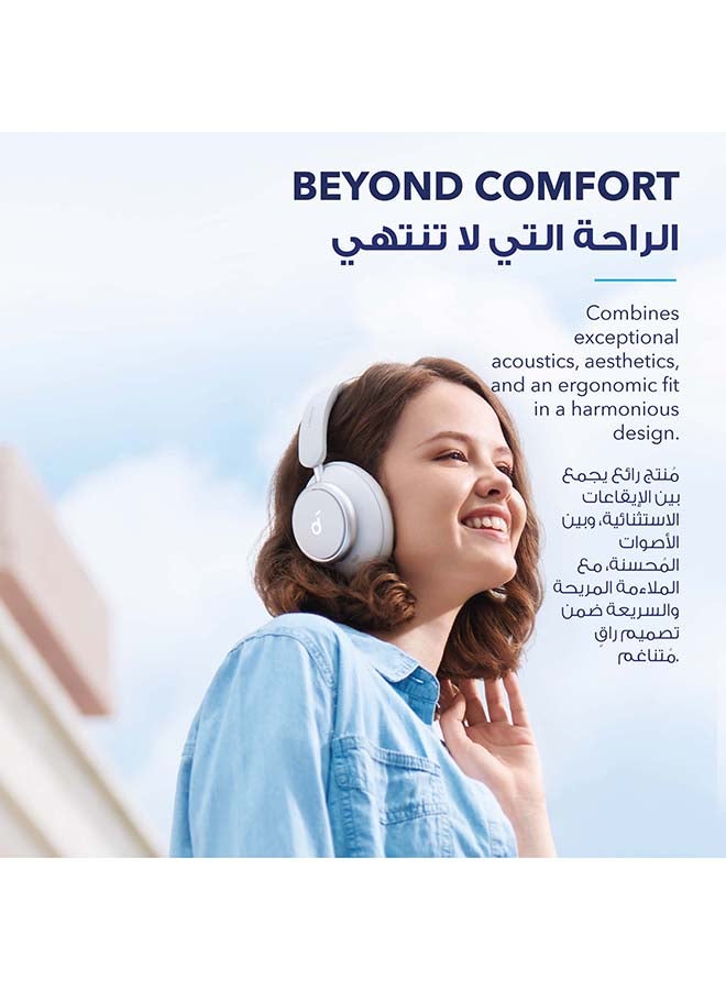 Soundcore Space Q45 Adaptive Active Noise Cancelling Headphones Reduce Noise by Up to 98% 50H Playtime App Control Wireless Audio Comfortable Fit Clear Calls White - Image 5