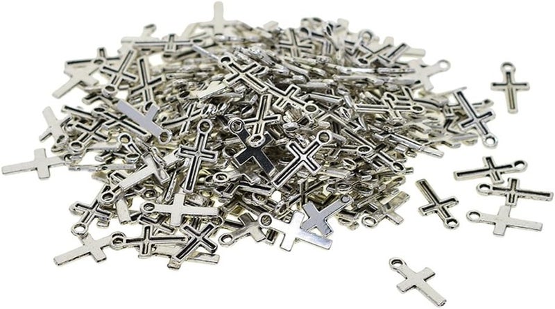 klarako 200 Pieces Cross Tibetan Silver DIY Charms Pendant for Necklace Bracelet Wedding DIY Craft Making Accessory - Image 2