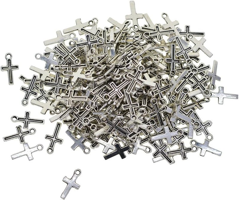 klarako 200 Pieces Cross Tibetan Silver DIY Charms Pendant for Necklace Bracelet Wedding DIY Craft Making Accessory - Image 3