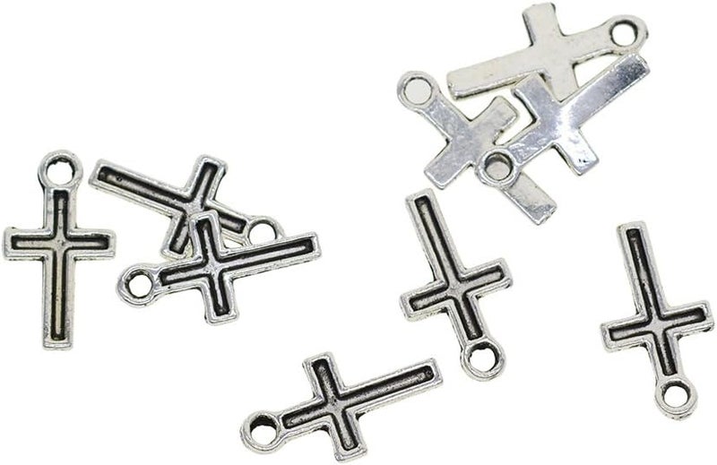 klarako 200 Pieces Cross Tibetan Silver DIY Charms Pendant for Necklace Bracelet Wedding DIY Craft Making Accessory - Image 4