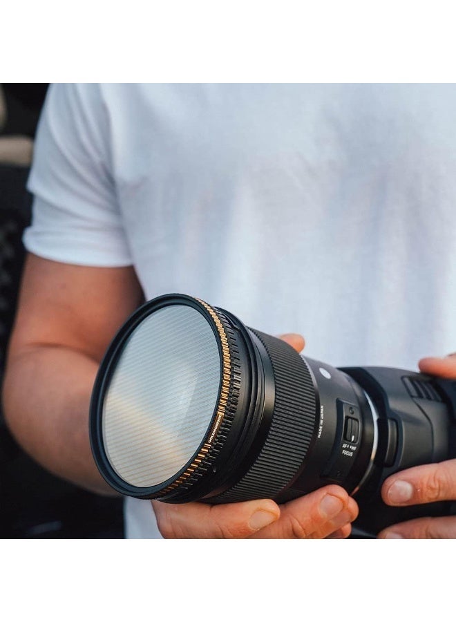 PolarPro QuartzLine Goldmorphic 67mm Diffusion Filter – 1/4 Diffusion Strength, 92% Light Transmission, Premium Optical Glass, Weather-Sealed Aluminum Frame, Warm Gold Cinematic Aesthetic, For Portraits & Video - Image 4