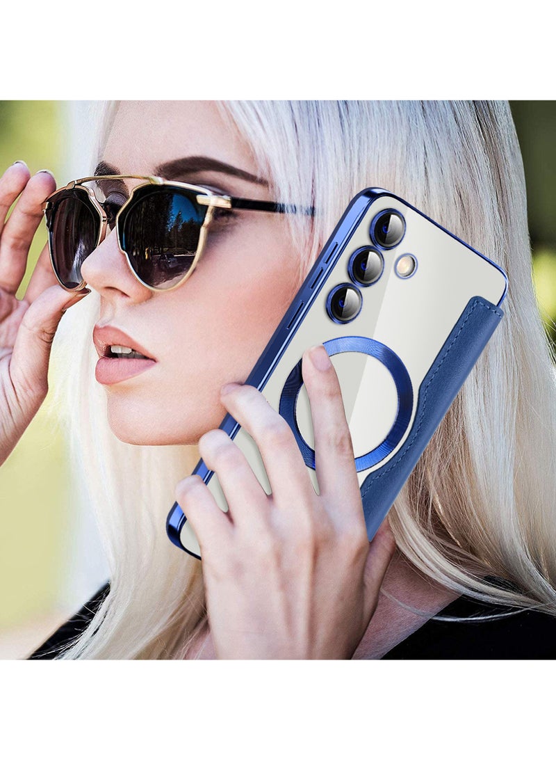 Rock Pow Leather Flip Samsung S24 Plus Case for Samsung 2024 Personalized Texture Leather Flip Phone Case, Flip Leather Case for Samsung with Credit Card Holder - Image 3