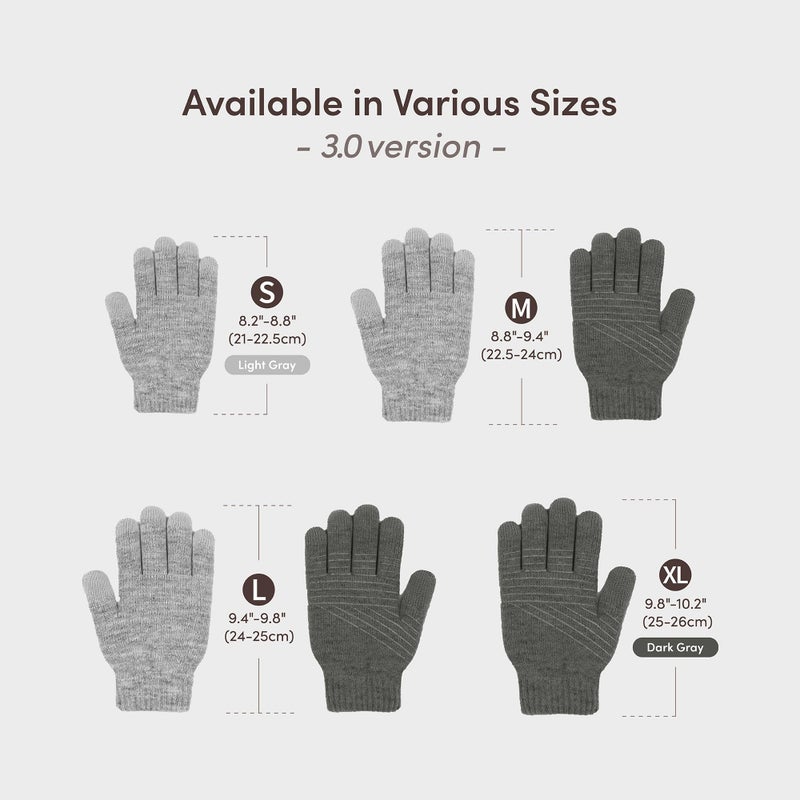 Moshi Digits Winter Texting Gloves Touchscreen, Size L (24.5-26cm/9.5"-10.3"), Dark Gray - Image 5