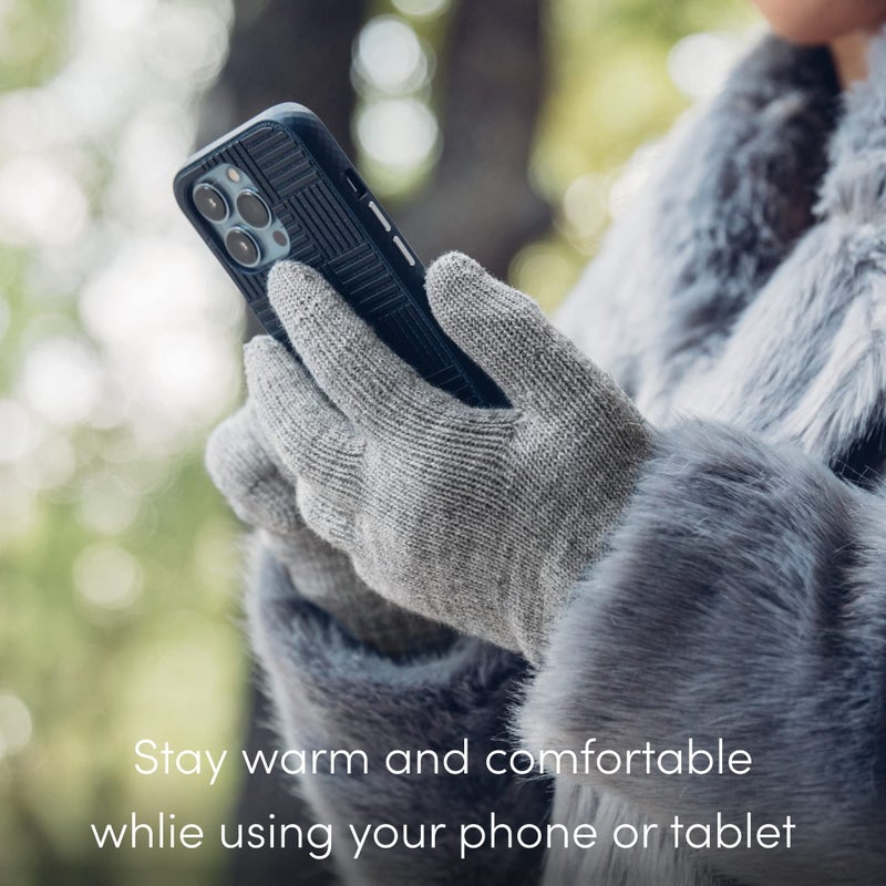 Moshi Digits Winter Texting Gloves Touchscreen, Size L (24.5-26cm/9.5"-10.3"), Dark Gray - Image 4