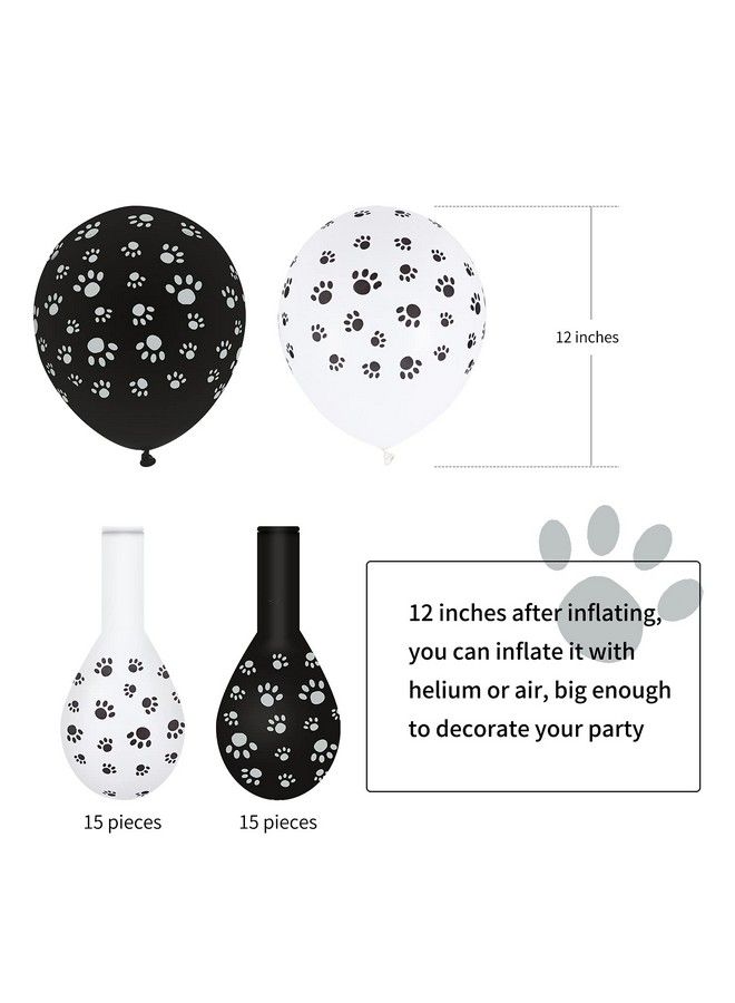 30 Pcs Pet Paw Balloons Dog Puppy Paw Print Latex Balloons 12 Inches Party Balloon For Paw Patrol Theme Party And Birthday Decorations - Image 3
