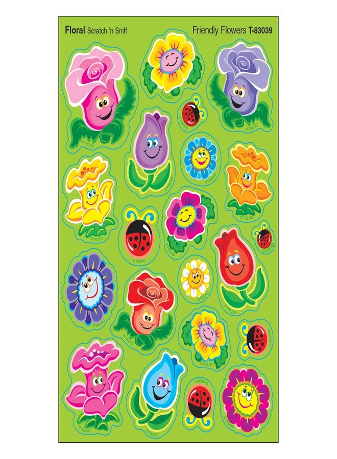 Trend Enterprises Trend Friendly Flowers/Floral Mixed Shapes Stinky Stickers, Classroom Incentives, 84 Count - Image 1