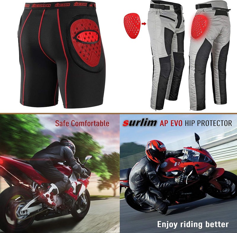 surlim Hip Protector CE Insert Armor Motorcycle Pants Replacement Pads Pair - Image 5