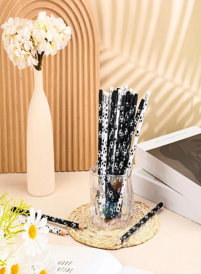 Marspark 24 Pieces Soccer Pencils with Eraser Wooden Sport Themed Pencils Football Themed Party Favors Classroom Supplies Back to School Gifts for Young Fans and Players - Image 4