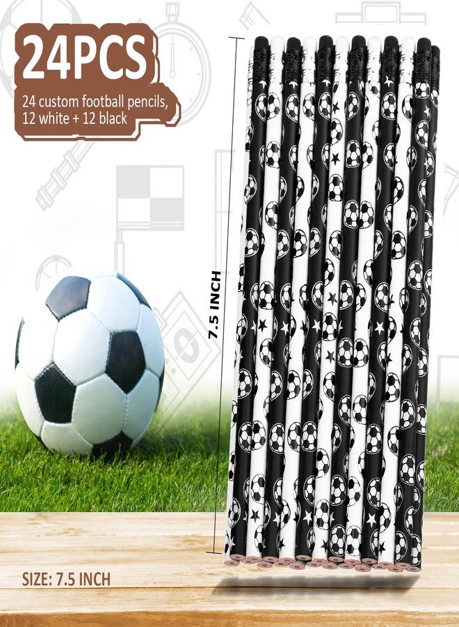 Marspark 24 Pieces Soccer Pencils with Eraser Wooden Sport Themed Pencils Football Themed Party Favors Classroom Supplies Back to School Gifts for Young Fans and Players - Image 2