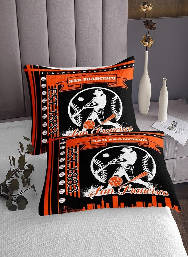 طقم غطاء سرير رياضي للأطفال من جيجيلويو، مقاس كوين، بتصميم مستوحى من البيسبول، مناسب لجميع الفصول، مع غطاءين للوسائد، مصنوع من الألياف الدقيقة. يتضمن غطاء سرير مبطن بتصميم مدينة البيسبول، مناسب لجميع الفصول، مع غطاءين للوسائد. - Image 3