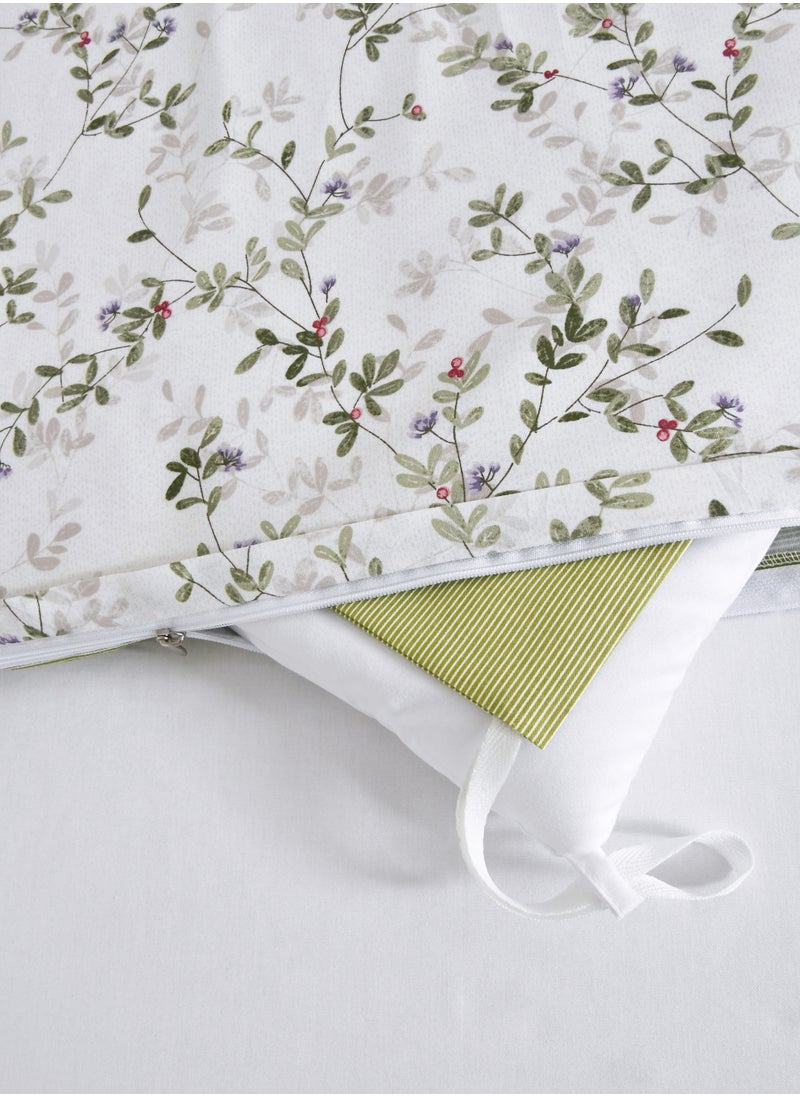 Master Home Textile - Cotton Floral Comforter Sets, Fits 120 x 200 cm Single Size Bed, 5 Pcs, 100% Cotton 200 Thread Count, With Removable Filling, Veronica Series - Image 1