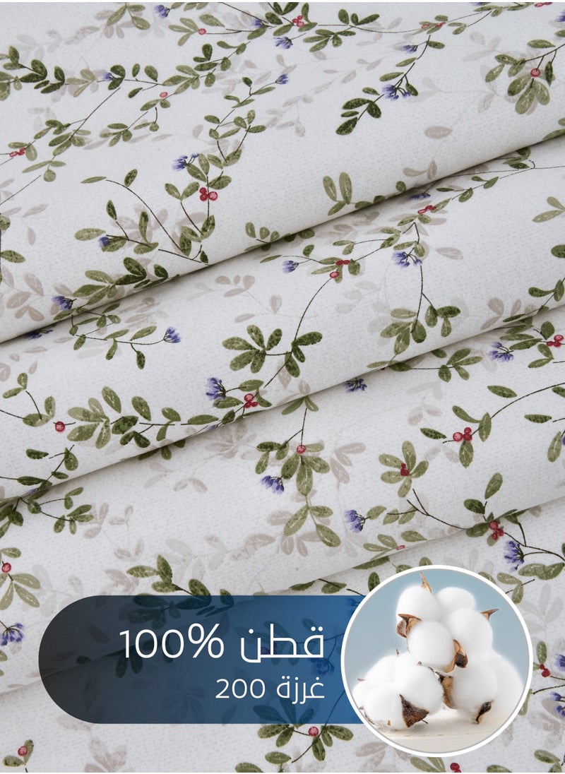 Master Home Textile - Cotton Floral Comforter Sets, Fits 120 x 200 cm Single Size Bed, 5 Pcs, 100% Cotton 200 Thread Count, With Removable Filling, Veronica Series - Image 1