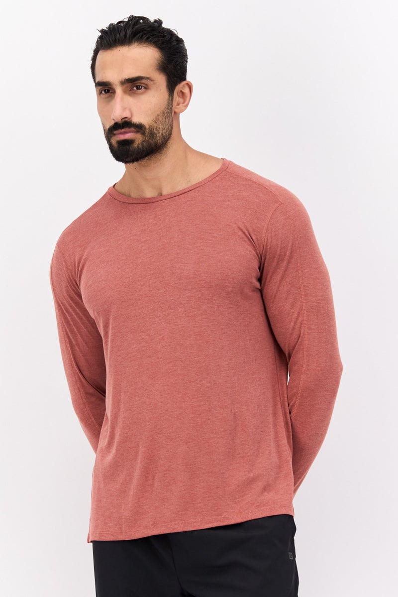 Champion Men Sportswear Fit Long Sleeves Training T-Shirt, Rust Heather  - Image 1