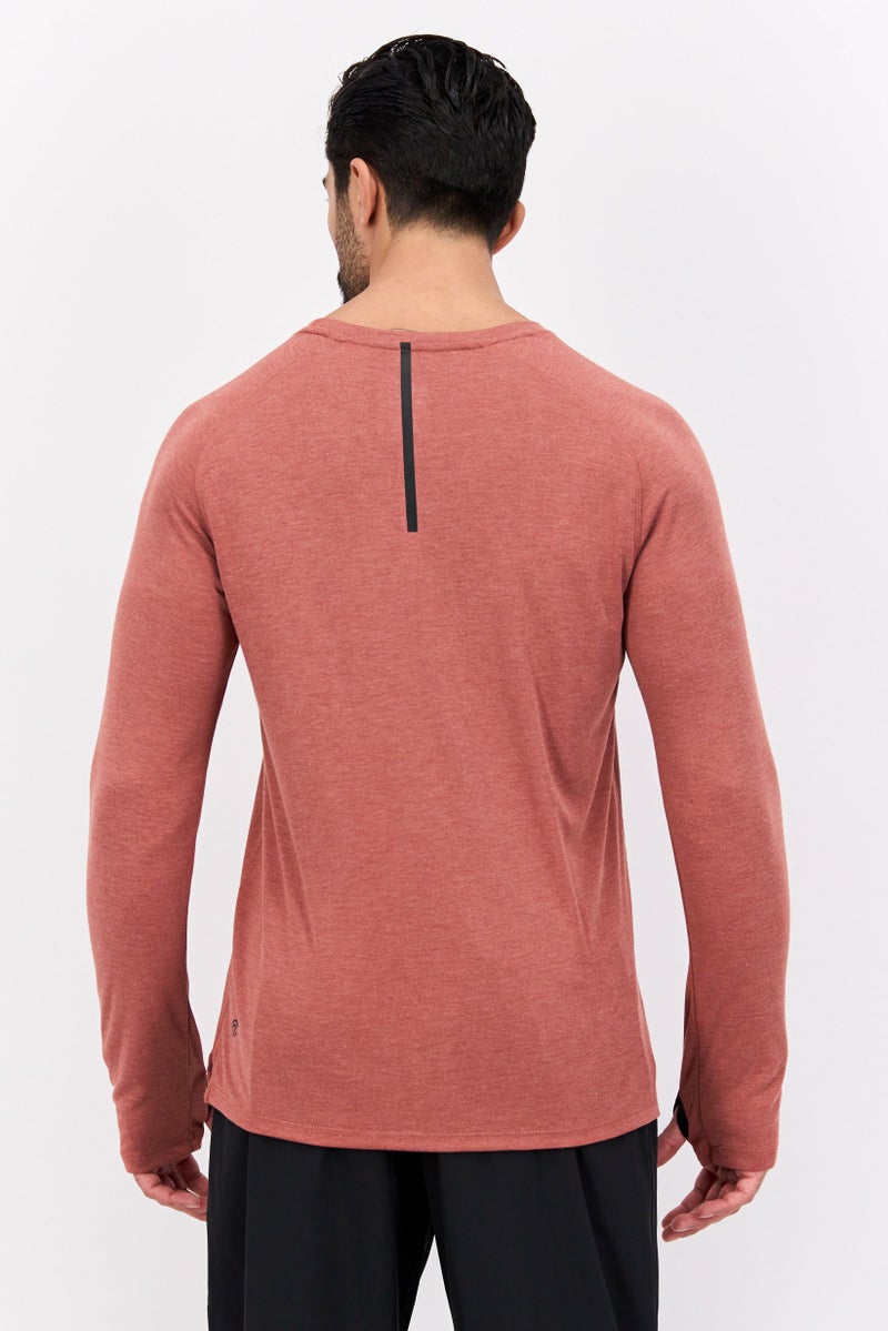 Champion Men Sportswear Fit Long Sleeves Training T-Shirt, Rust Heather  - Image 2