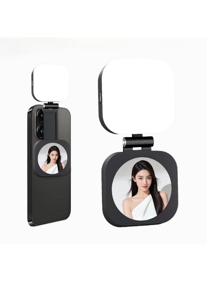 Magnetic Selfie Phone Fill Light with Built-in Makeup Mirror — Portable Pocket Beauty Light for Rear Camera, 5 Lighting Modes, Curved Soft Glow — Magnetic Selfie Phone Fill Light for Vlog & Live - Image 1